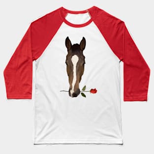 Horse and Rose Baseball T-Shirt